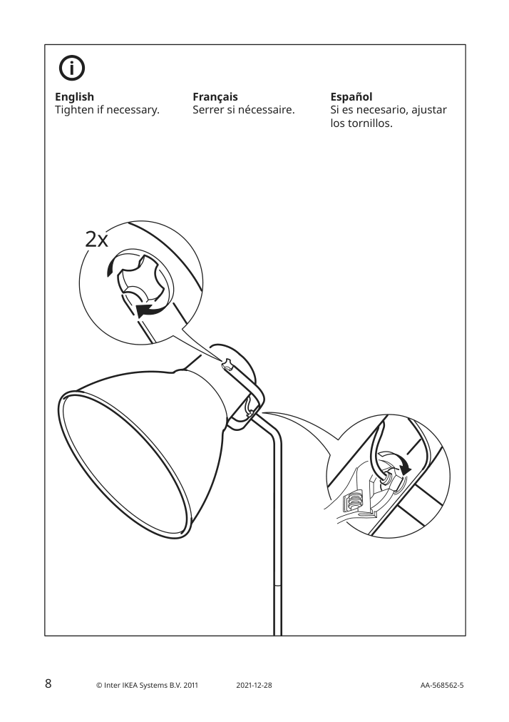 Assembly instructions for IKEA Hektar floor lamp dark gray | Page 8 - IKEA HEKTAR floor lamp 002.153.07