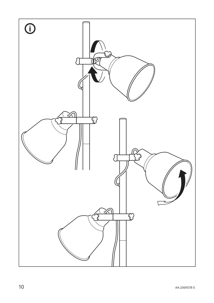 Assembly instructions for IKEA Hektar floor lamp with 3 spotlights dark gray | Page 10 - IKEA HEKTAR floor lamp with 3-spotlights 203.936.00