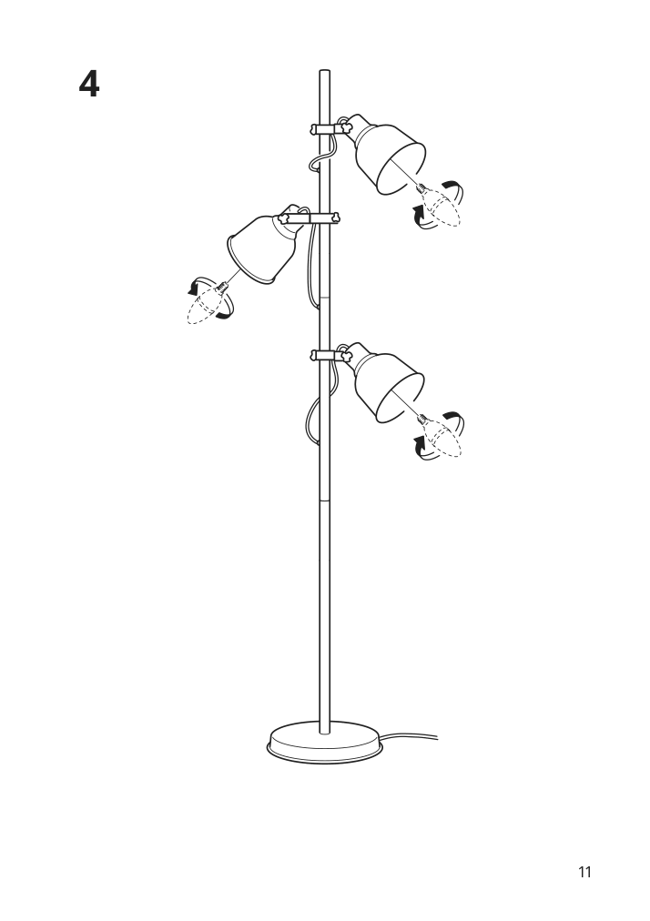 Assembly instructions for IKEA Hektar floor lamp with 3 spotlights dark gray | Page 11 - IKEA HEKTAR floor lamp with 3-spotlights 203.936.00