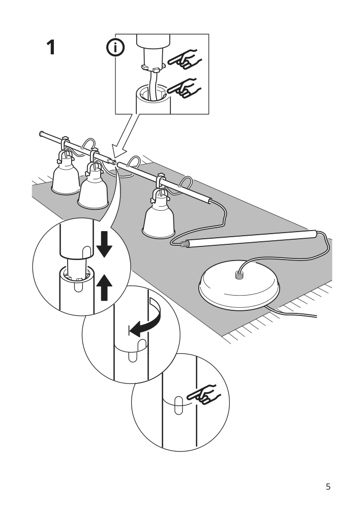 Assembly instructions for IKEA Hektar floor lamp with 3 spotlights dark gray | Page 5 - IKEA HEKTAR floor lamp with 3-spotlights 203.936.00