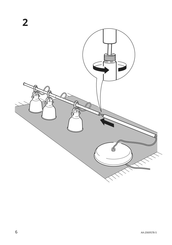 Assembly instructions for IKEA Hektar floor lamp with 3 spotlights dark gray | Page 6 - IKEA HEKTAR floor lamp with 3-spotlights 203.936.00