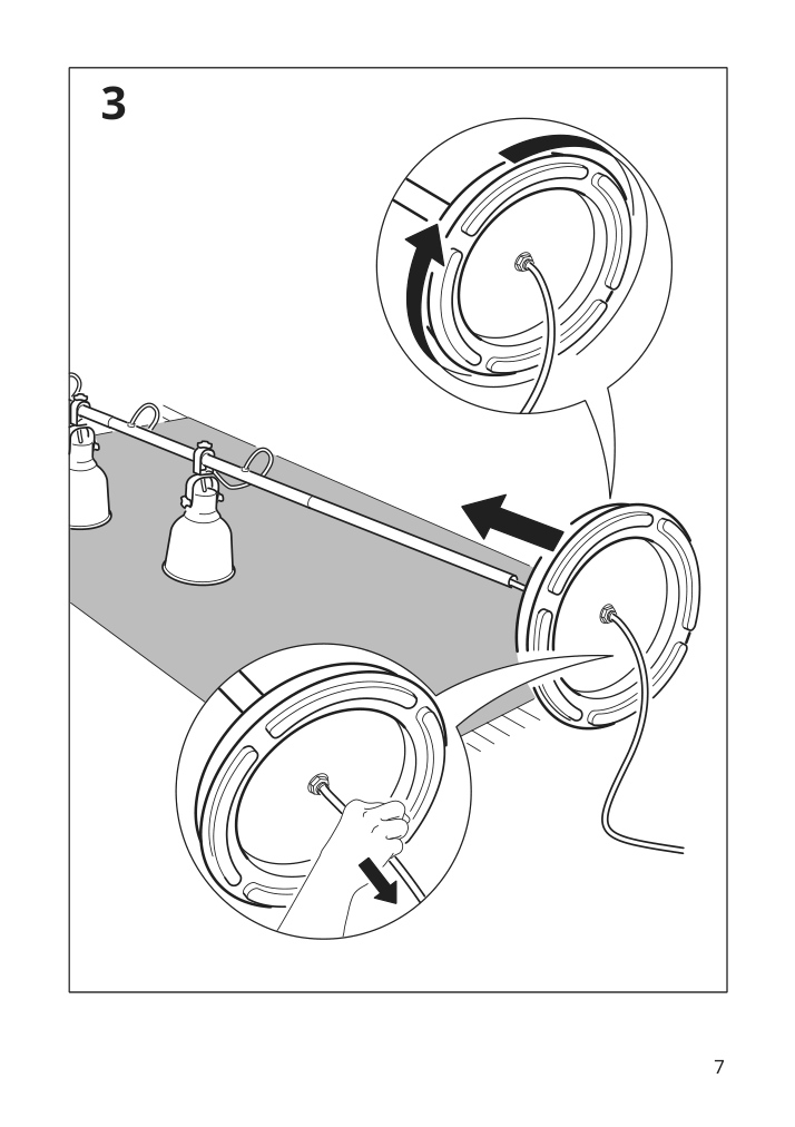 Assembly instructions for IKEA Hektar floor lamp with 3 spotlights dark gray | Page 7 - IKEA HEKTAR floor lamp with 3-spotlights 203.936.00