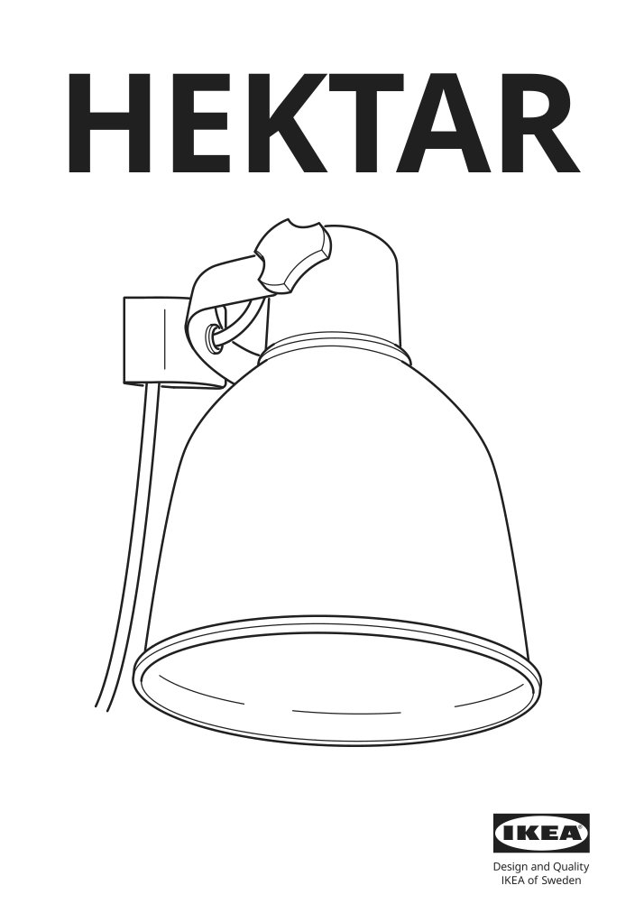 Assembly instructions for IKEA Hektar wall clamp spotlight dark gray | Page 1 - IKEA HEKTAR wall/clamp spotlight 802.153.08