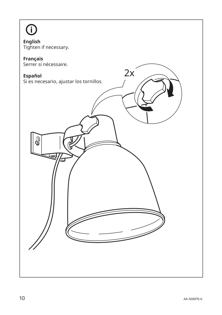 Assembly instructions for IKEA Hektar wall clamp spotlight dark gray | Page 10 - IKEA HEKTAR wall/clamp spotlight 802.153.08