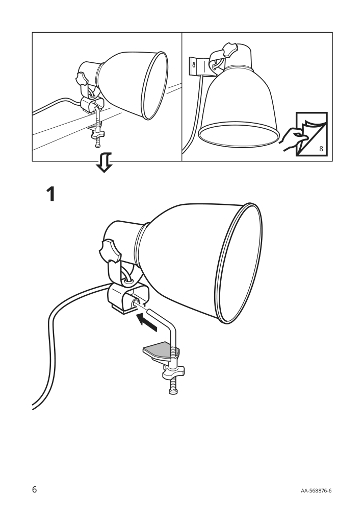 Assembly instructions for IKEA Hektar wall clamp spotlight dark gray | Page 6 - IKEA HEKTAR wall/clamp spotlight 802.153.08