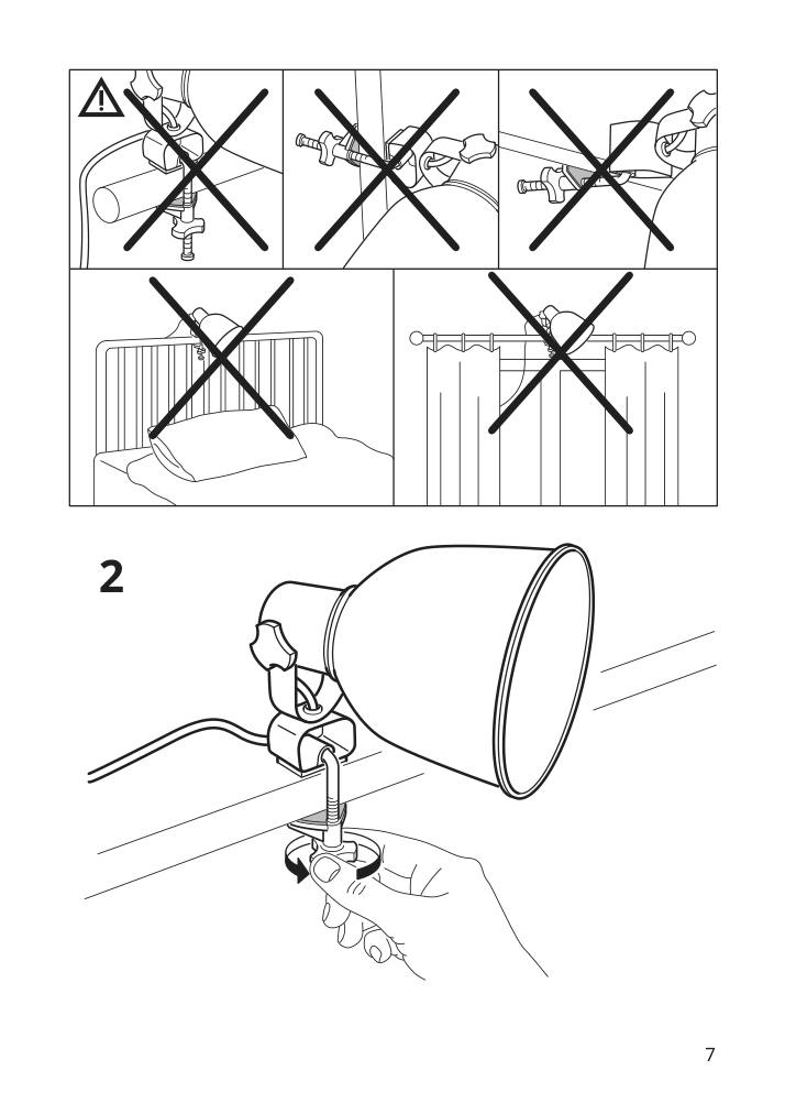 Assembly instructions for IKEA Hektar wall clamp spotlight dark gray | Page 7 - IKEA HEKTAR wall/clamp spotlight 802.153.08
