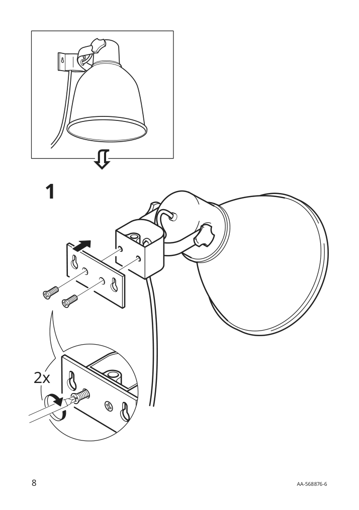 Assembly instructions for IKEA Hektar wall clamp spotlight dark gray | Page 8 - IKEA HEKTAR wall/clamp spotlight 802.153.08