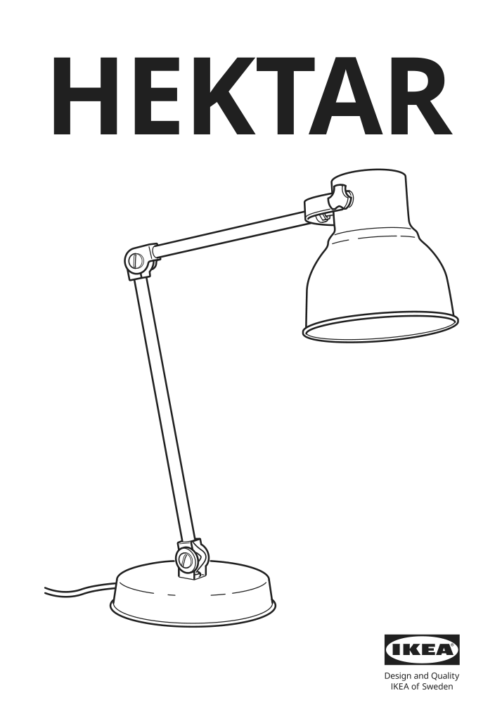 Assembly instructions for IKEA Hektar work lamp dark gray | Page 1 - IKEA HEKTAR work lamp 903.493.74