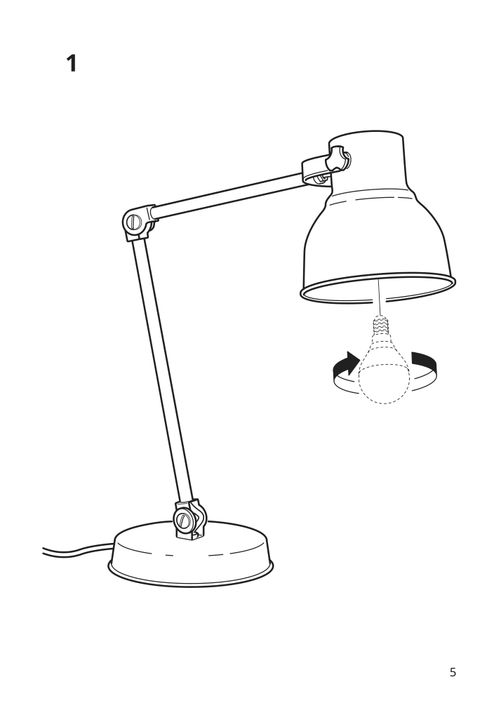 Assembly instructions for IKEA Hektar work lamp dark gray | Page 5 - IKEA HEKTAR work lamp 903.493.74