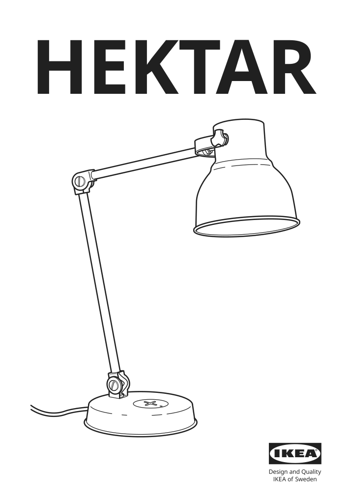 Assembly instructions for IKEA Hektar work lamp with wireless charging dark gray | Page 1 - IKEA HEKTAR work lamp with wireless charging 603.234.36