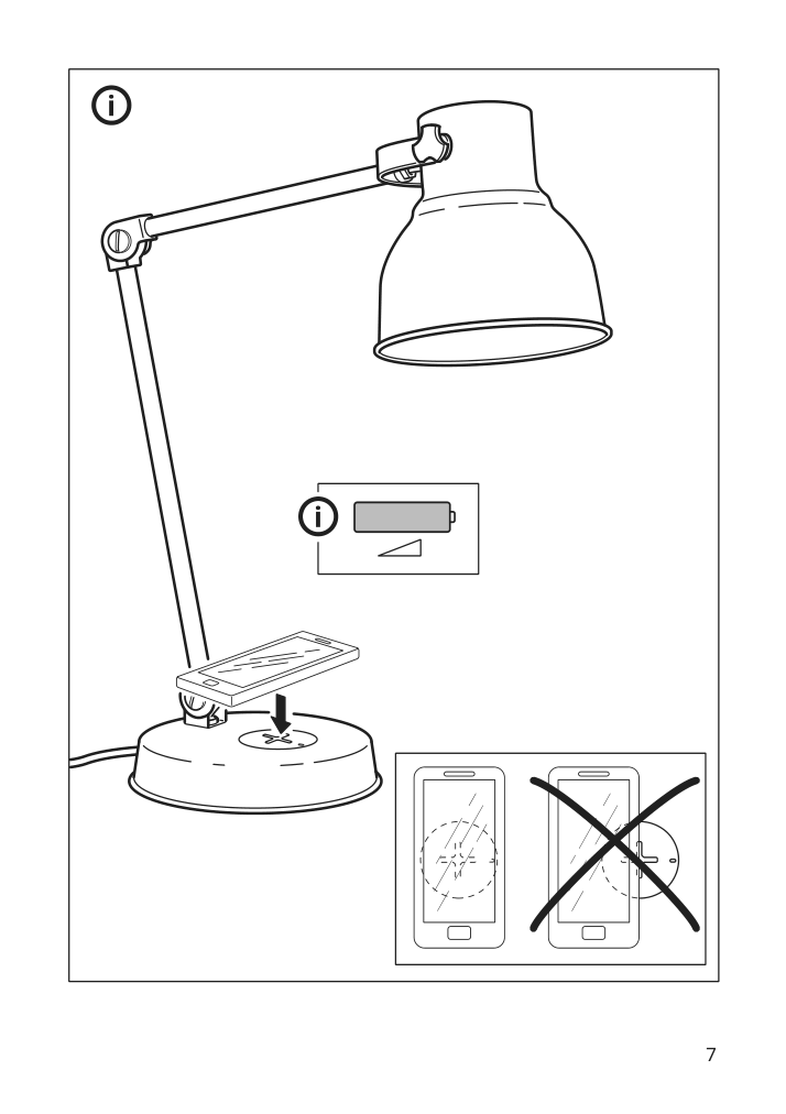 Assembly instructions for IKEA Hektar work lamp with wireless charging dark gray | Page 7 - IKEA HEKTAR work lamp with wireless charging 603.234.36