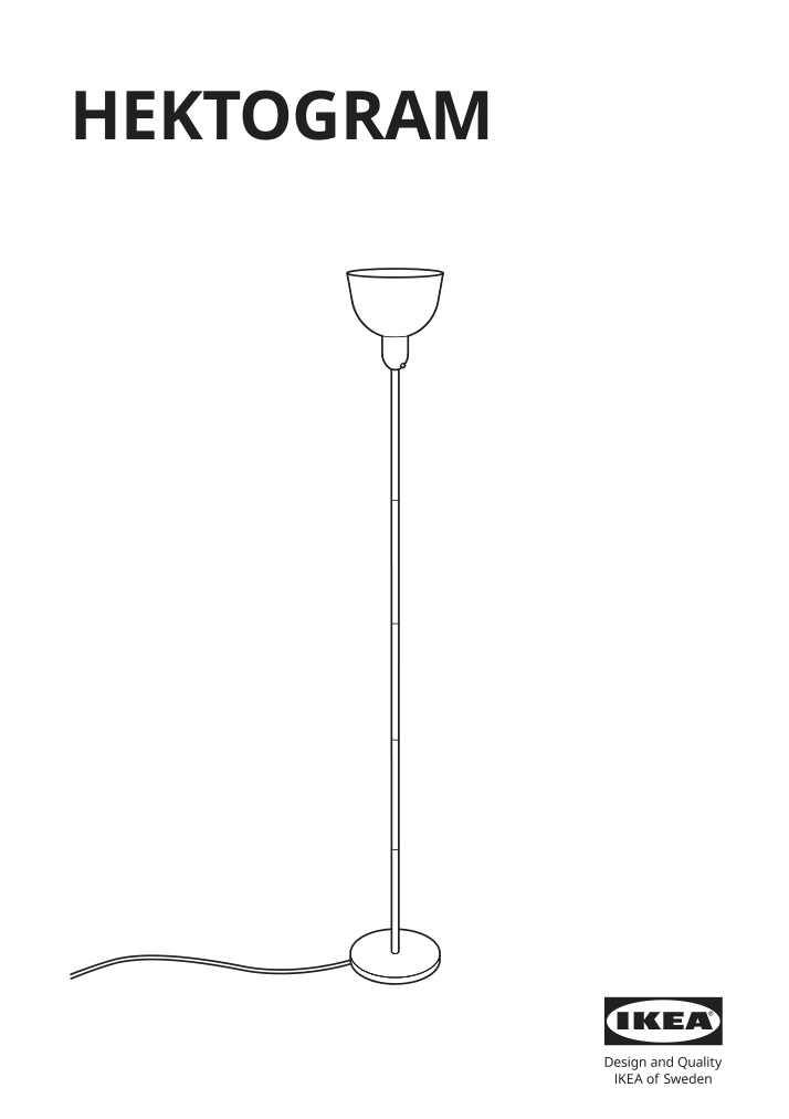 Assembly instructions for IKEA Hektogram floor uplighter silver color white | Page 1 - IKEA HEKTOGRAM floor uplighter 404.777.26