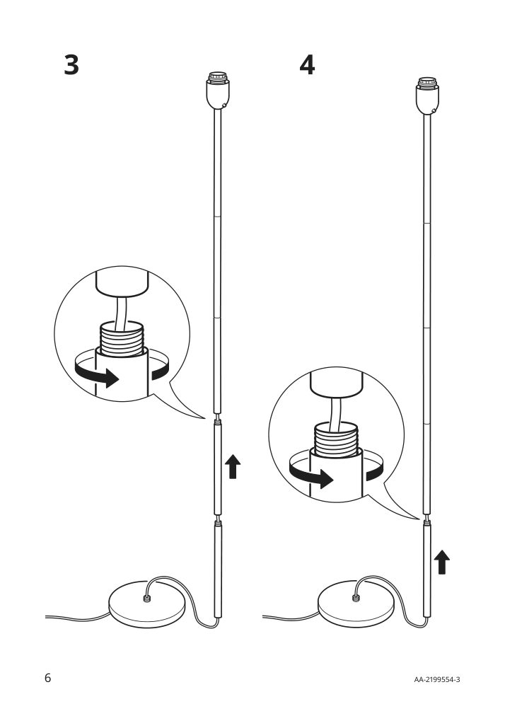 Assembly instructions for IKEA Hektogram floor uplighter silver color white | Page 6 - IKEA HEKTOGRAM floor uplighter 404.777.26