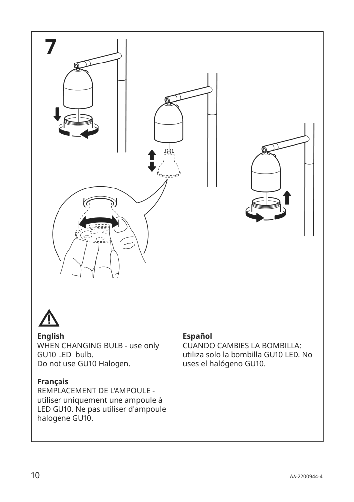 Assembly instructions for IKEA Hektogram floor uplighter reading lamp black white | Page 10 - IKEA HEKTOGRAM floor uplighter/reading lamp 504.303.66