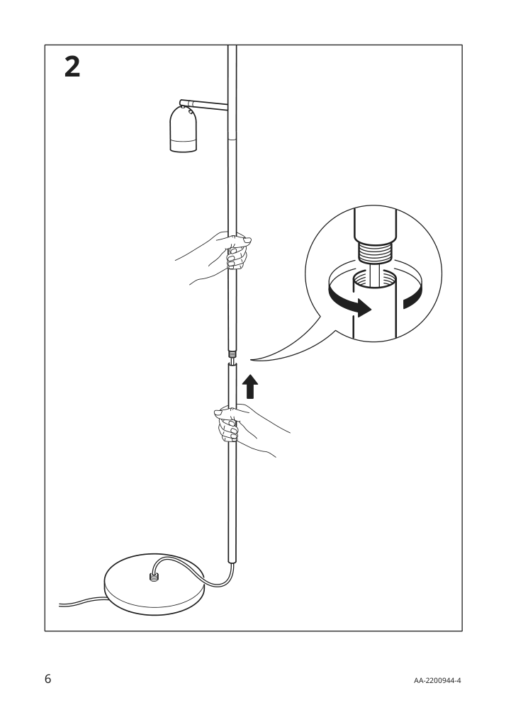 Assembly instructions for IKEA Hektogram floor uplighter reading lamp black white | Page 6 - IKEA HEKTOGRAM floor uplighter/reading lamp 504.303.66