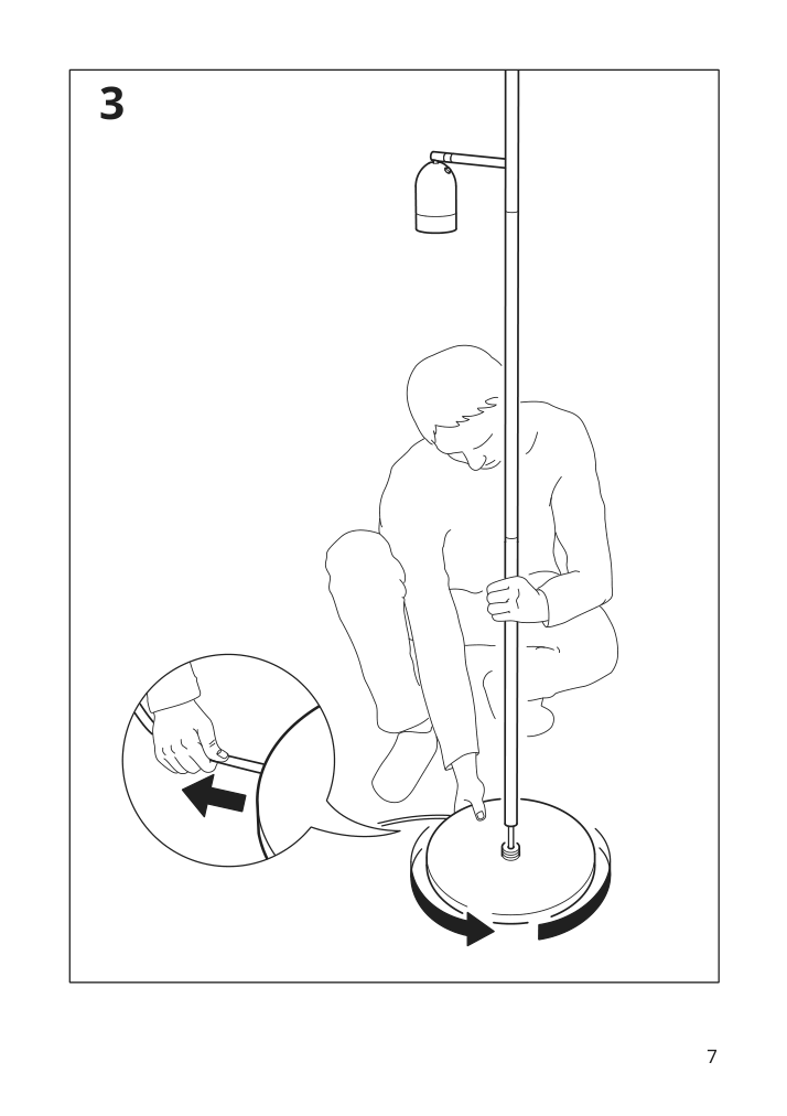 Assembly instructions for IKEA Hektogram floor uplighter reading lamp black white | Page 7 - IKEA HEKTOGRAM floor uplighter/reading lamp 504.303.66