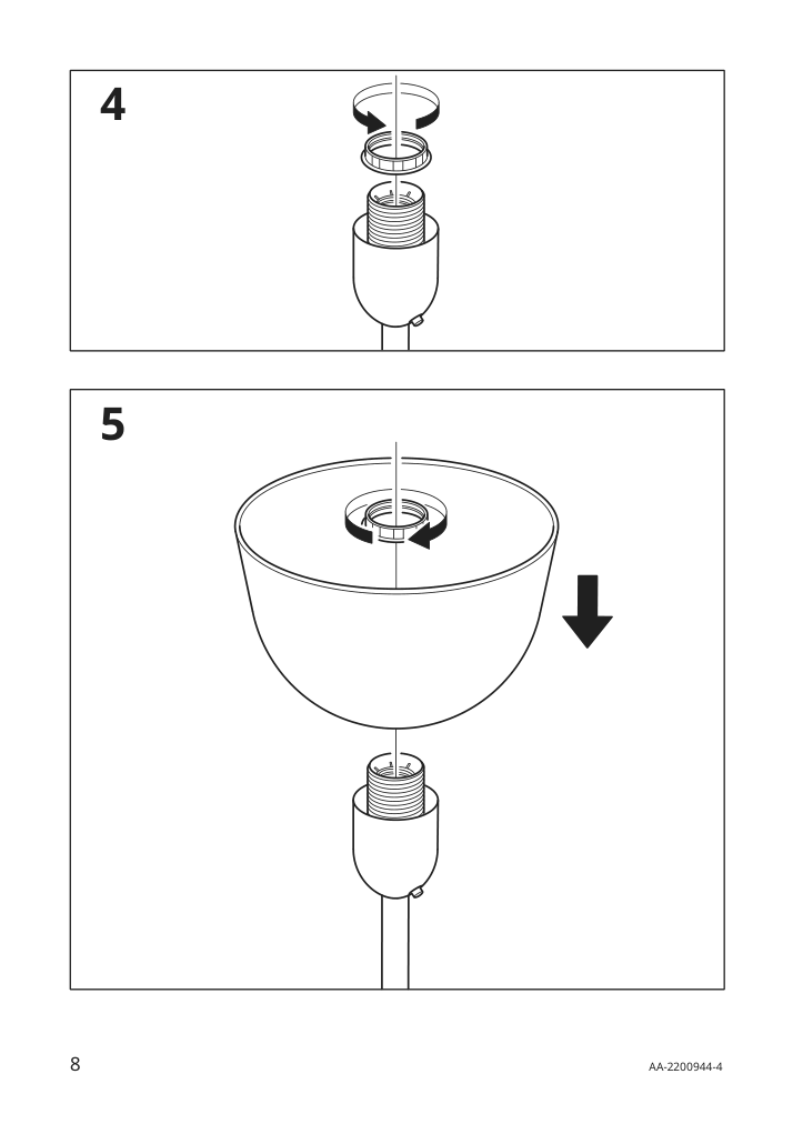 Assembly instructions for IKEA Hektogram floor uplighter reading lamp black white | Page 8 - IKEA HEKTOGRAM floor uplighter/reading lamp 504.303.66