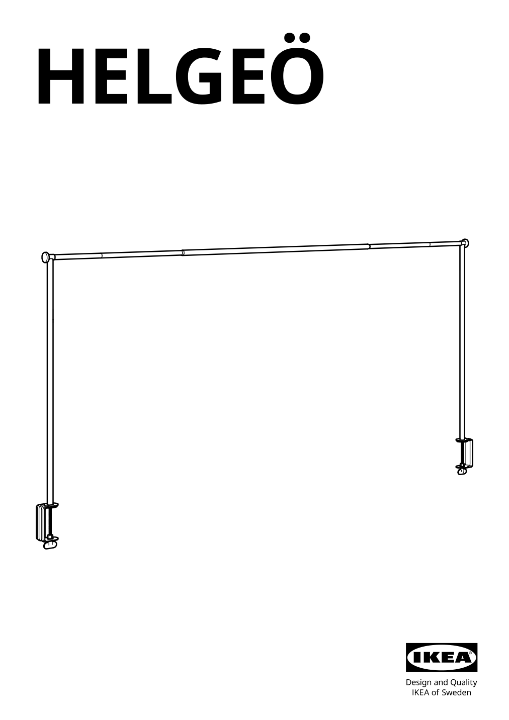 Assembly instructions for IKEA Helgeoe decorating rod for table black adjustable outdoor indoor | Page 1 - IKEA NORRMANSÖ / HELGEÖ table with decorating rod 695.357.78