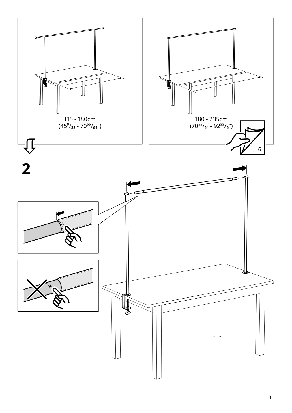 Assembly instructions for IKEA Helgeoe decorating rod for table black adjustable outdoor indoor | Page 3 - IKEA NORRMANSÖ / HELGEÖ table with decorating rod 695.357.78