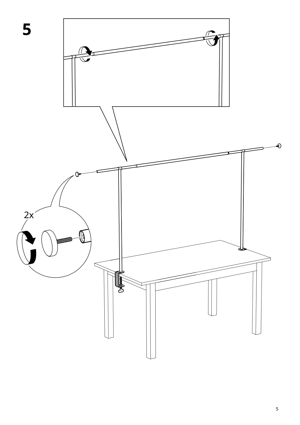 Assembly instructions for IKEA Helgeoe decorating rod for table black adjustable outdoor indoor | Page 5 - IKEA NÄMMARÖ / HELGEÖ table with decorating rod 795.357.54