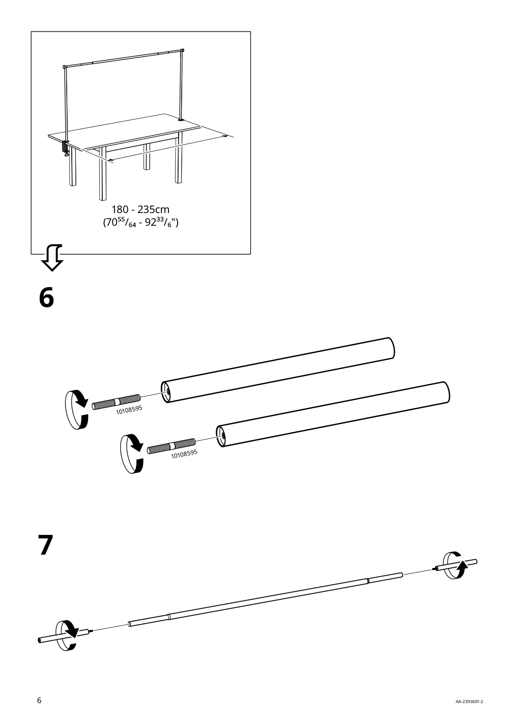 Assembly instructions for IKEA Helgeoe decorating rod for table black adjustable outdoor indoor | Page 6 - IKEA NORRMANSÖ / HELGEÖ table with decorating rod 695.357.78