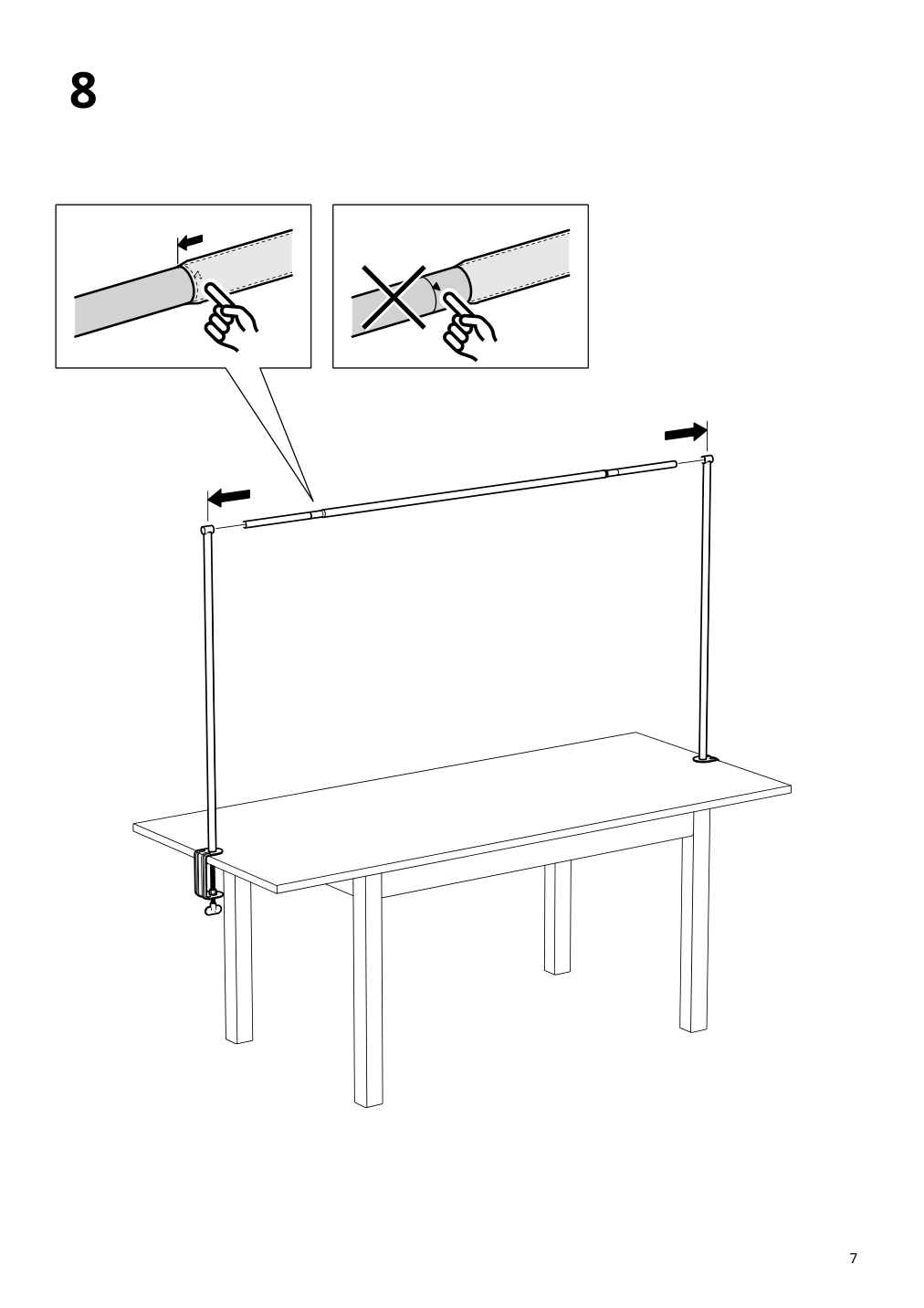 Assembly instructions for IKEA Helgeoe decorating rod for table black adjustable outdoor indoor | Page 7 - IKEA NORRMANSÖ / HELGEÖ table with decorating rod 695.357.78