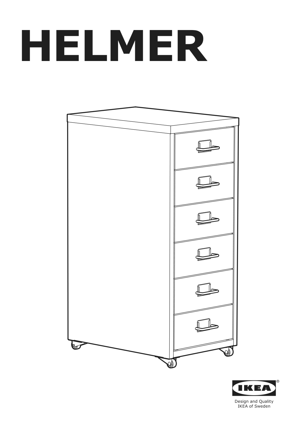 Assembly instructions for IKEA Helmer drawer unit on casters black | Page 1 - IKEA UTESPELARE / HELMER desk, chair and drawer unit 094.407.78