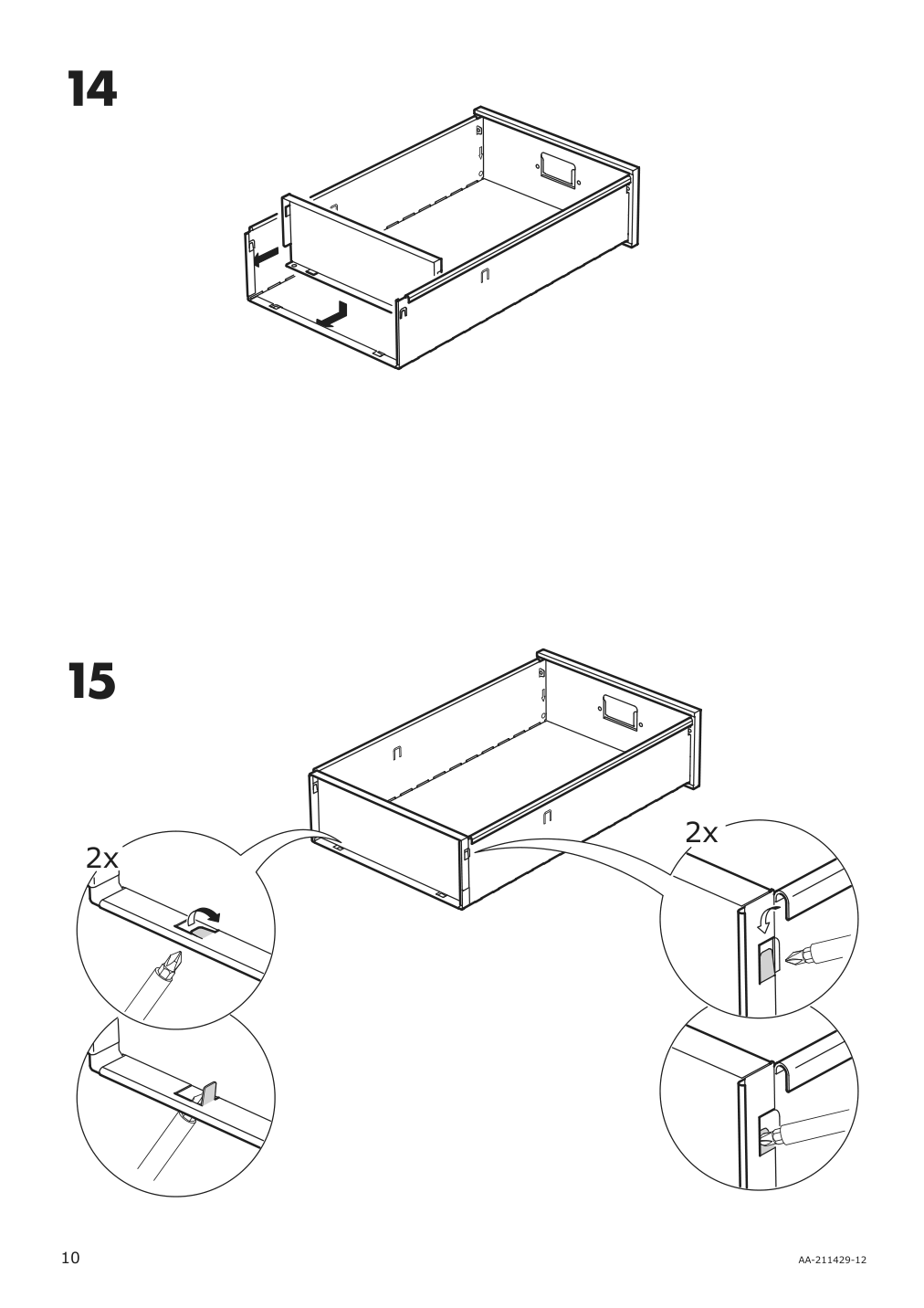 Assembly instructions for IKEA Helmer drawer unit on casters black | Page 10 - IKEA UTESPELARE / HELMER desk, chair and drawer unit 094.407.78