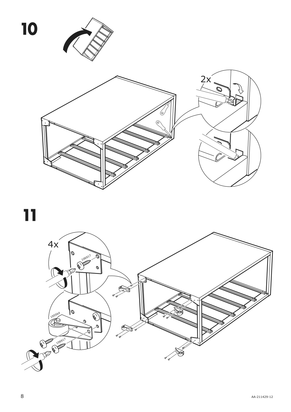 Assembly instructions for IKEA Helmer drawer unit on casters black | Page 8 - IKEA UTESPELARE / HELMER desk, chair and drawer unit 094.407.78