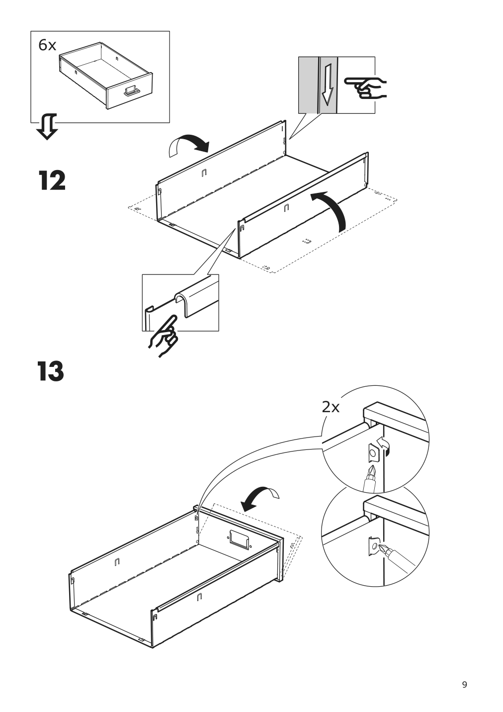 Assembly instructions for IKEA Helmer drawer unit on casters black | Page 9 - IKEA UTESPELARE / HELMER desk, chair and drawer unit 094.407.78