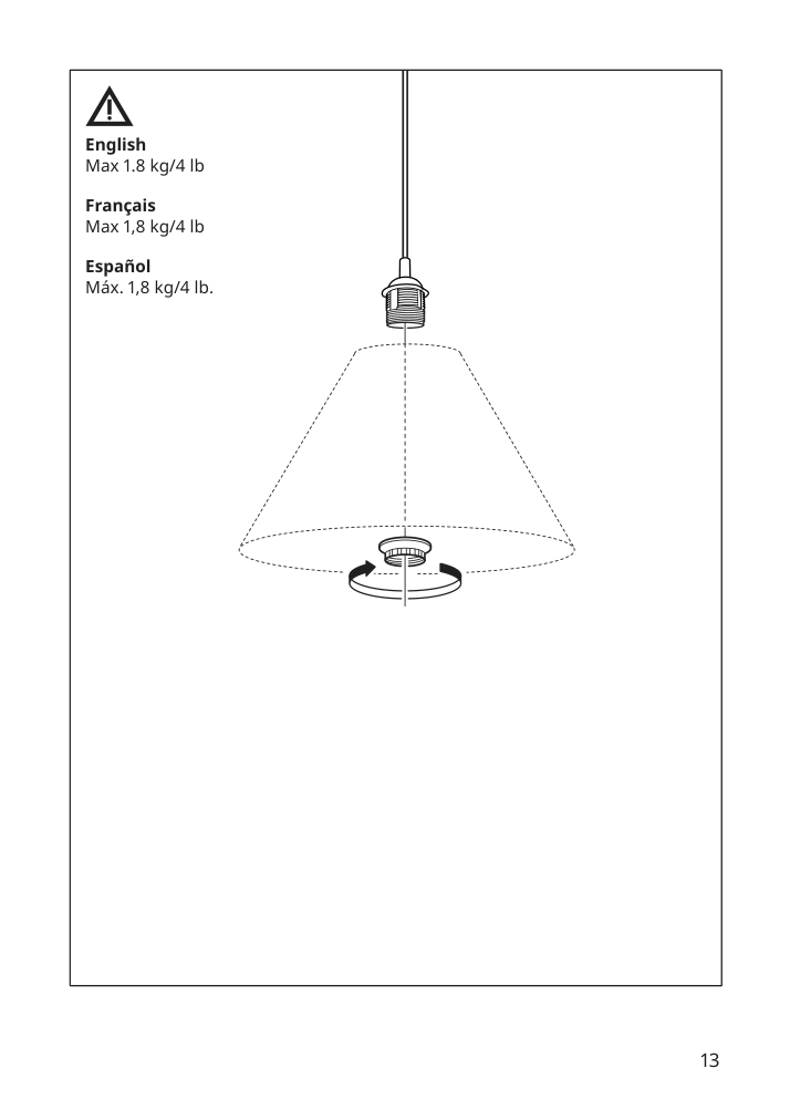 Assembly instructions for IKEA Hemma cord set black | Page 13 - IKEA LUFTMASSA / HEMMA pendant lamp 193.357.05