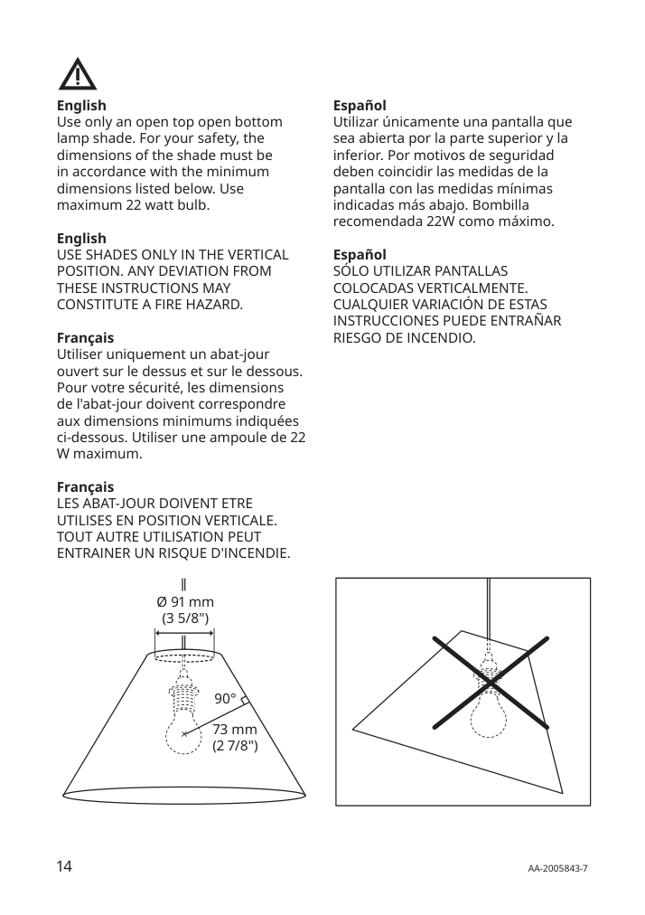 Assembly instructions for IKEA Hemma cord set black | Page 14 - IKEA LUFTMASSA / HEMMA pendant lamp 193.357.05