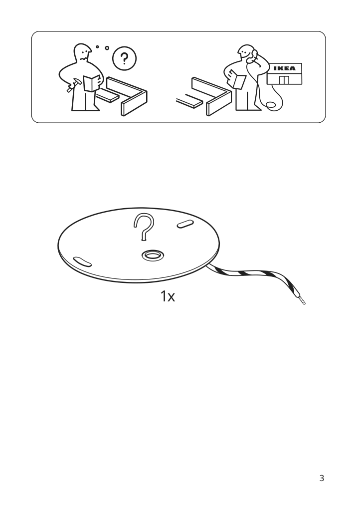 Assembly instructions for IKEA Hemma cord set black | Page 3 - IKEA LUFTMASSA / HEMMA pendant lamp 193.357.05