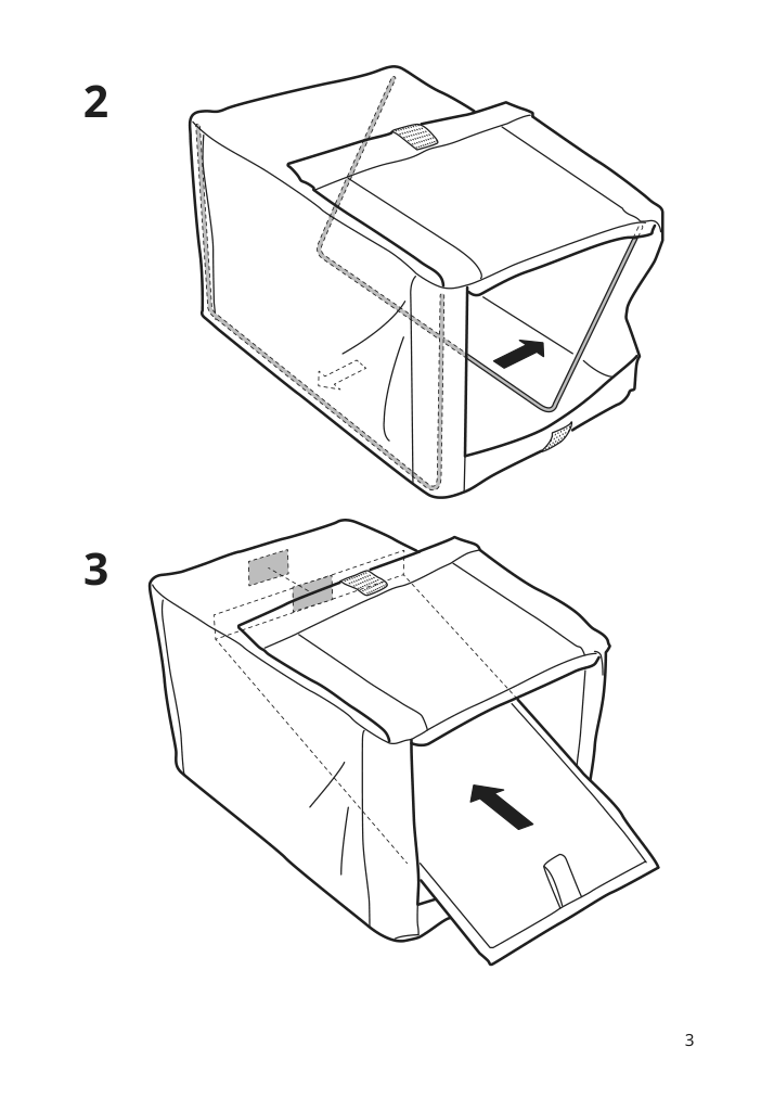 Assembly instructions for IKEA Hemmafixare shoe box fabric stripe white gray | Page 3 - IKEA HEMMAFIXARE shoe box 105.260.97