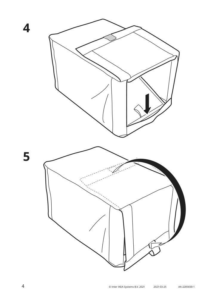 Assembly instructions for IKEA Hemmafixare shoe box fabric stripe white gray | Page 4 - IKEA HEMMAFIXARE shoe box 105.260.97