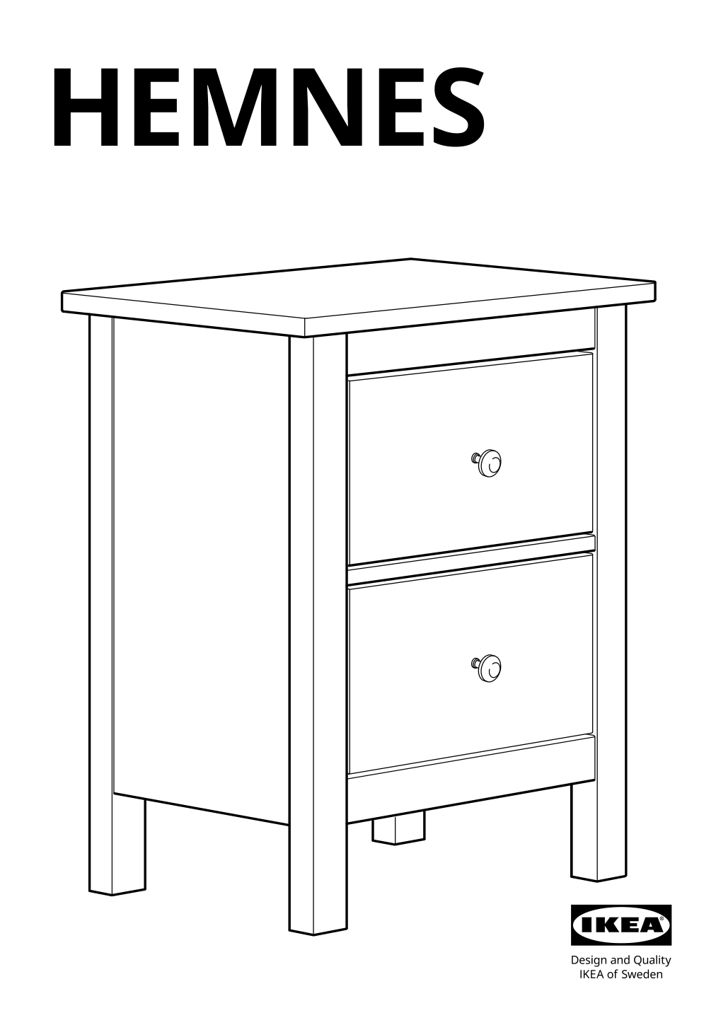 Assembly instructions for IKEA Hemnes 2 drawer chest white stain | Page 1 - IKEA HEMNES 2-drawer chest 802.426.27