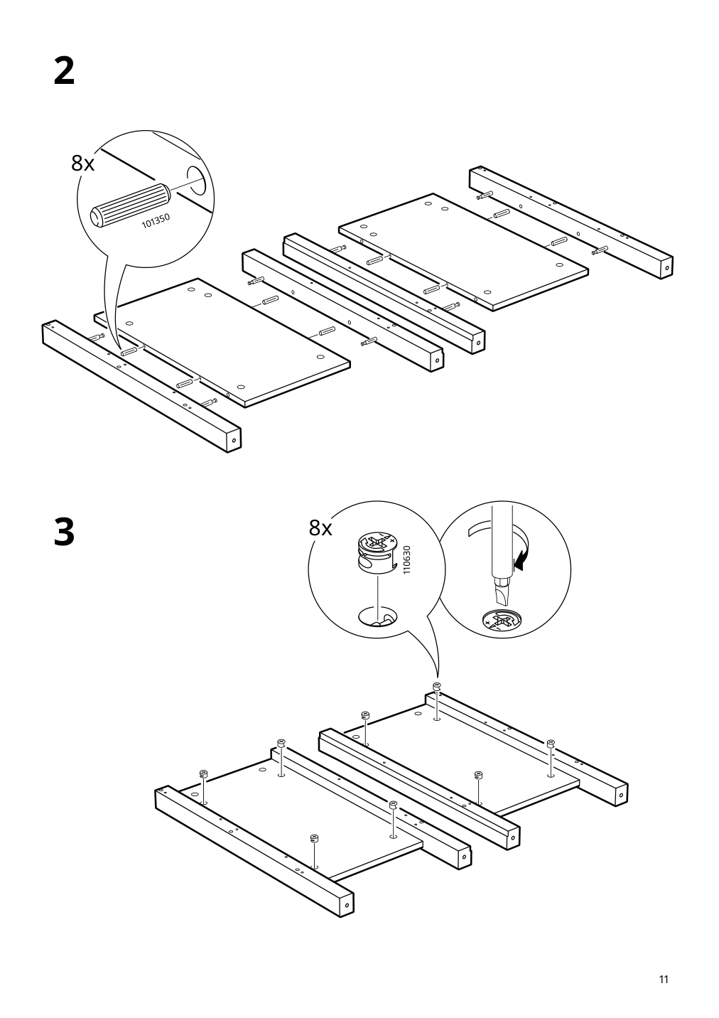 Assembly instructions for IKEA Hemnes 2 drawer chest white stain | Page 11 - IKEA HEMNES 2-drawer chest 802.426.27