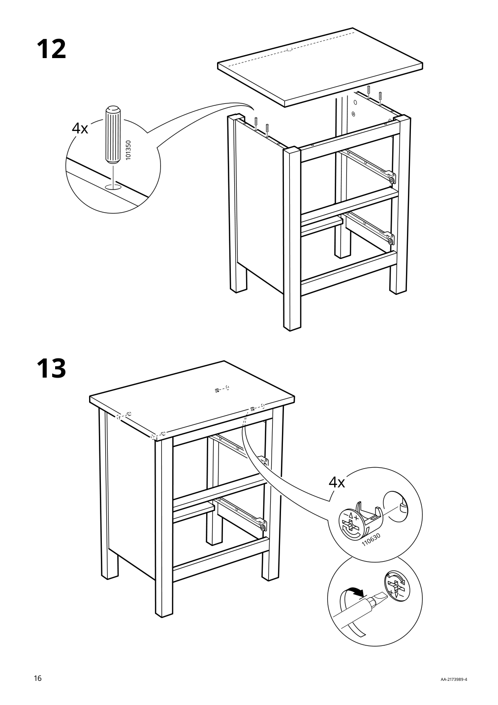 Assembly instructions for IKEA Hemnes 2 drawer chest white stain | Page 16 - IKEA HEMNES 2-drawer chest 802.426.27