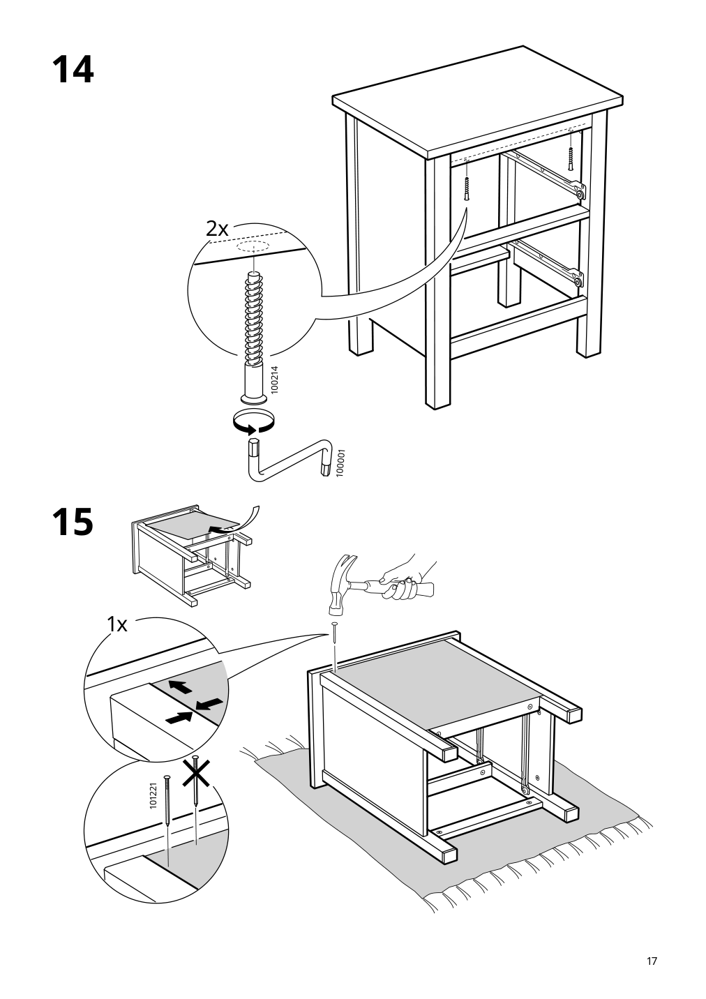 Assembly instructions for IKEA Hemnes 2 drawer chest white stain | Page 17 - IKEA HEMNES 2-drawer chest 802.426.27