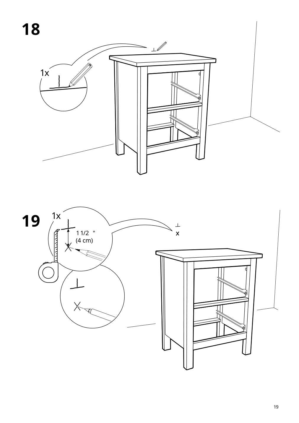 Assembly instructions for IKEA Hemnes 2 drawer chest white stain | Page 19 - IKEA HEMNES 2-drawer chest 802.426.27