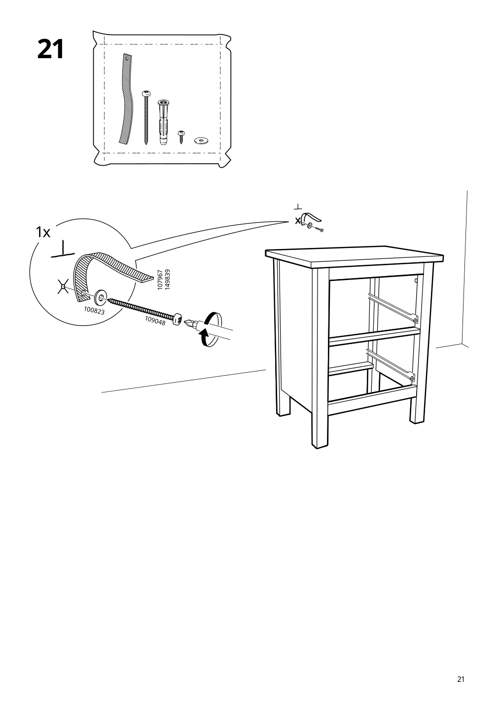 Assembly instructions for IKEA Hemnes 2 drawer chest white stain | Page 21 - IKEA HEMNES 2-drawer chest 802.426.27