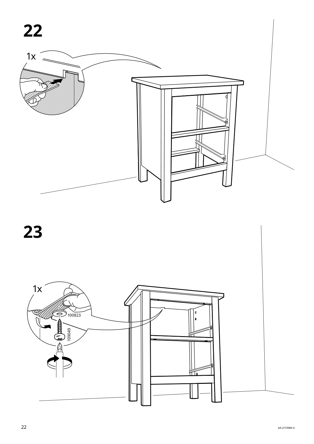 Assembly instructions for IKEA Hemnes 2 drawer chest white stain | Page 22 - IKEA HEMNES 2-drawer chest 802.426.27