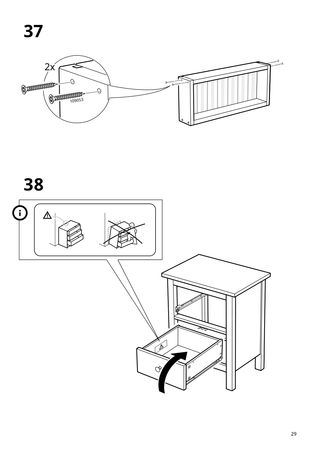 Assembly instructions for IKEA Hemnes 2 drawer chest white stain | Page 29 - IKEA HEMNES 2-drawer chest 802.426.27