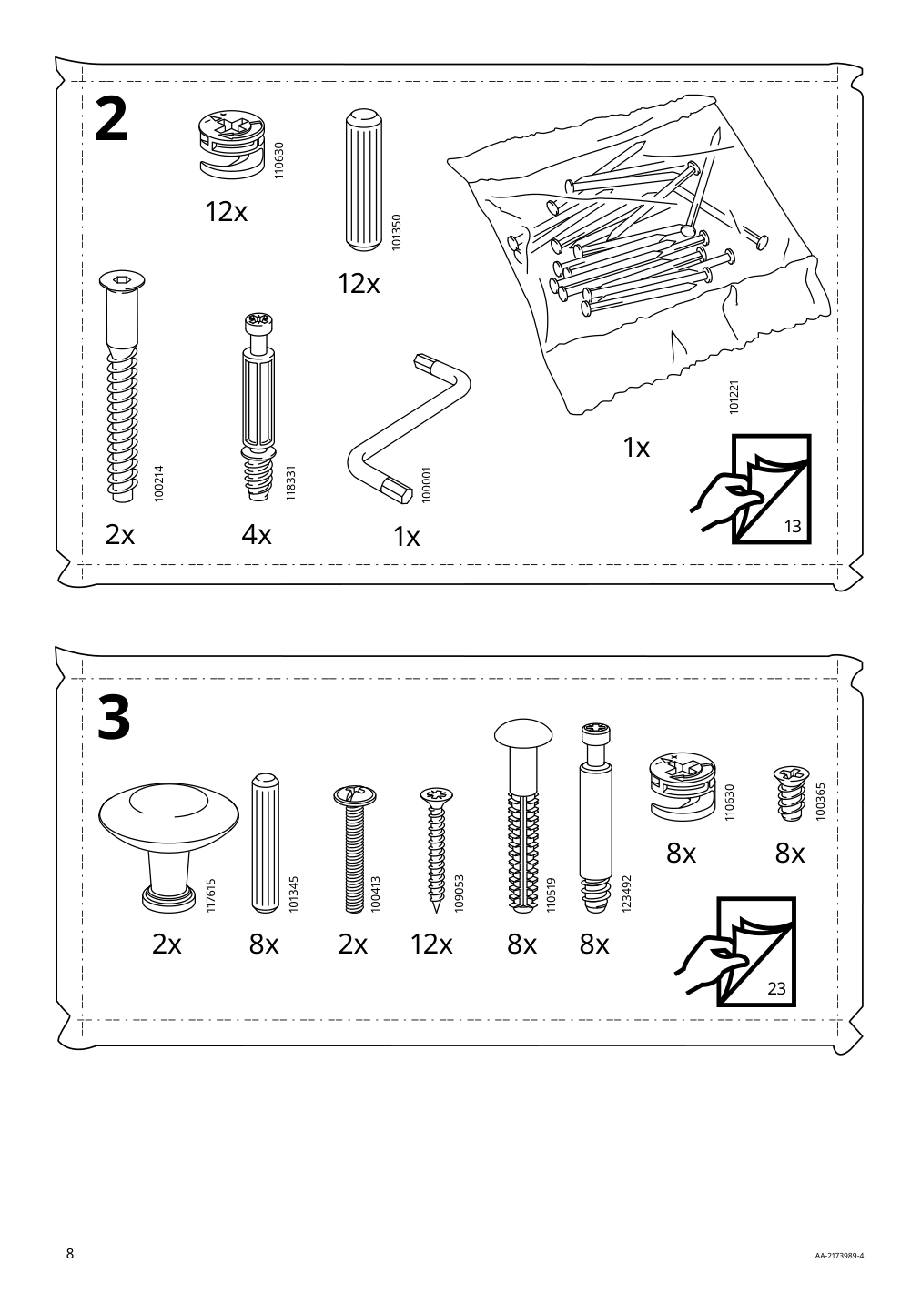 Assembly instructions for IKEA Hemnes 2 drawer chest white stain | Page 8 - IKEA HEMNES 2-drawer chest 802.426.27