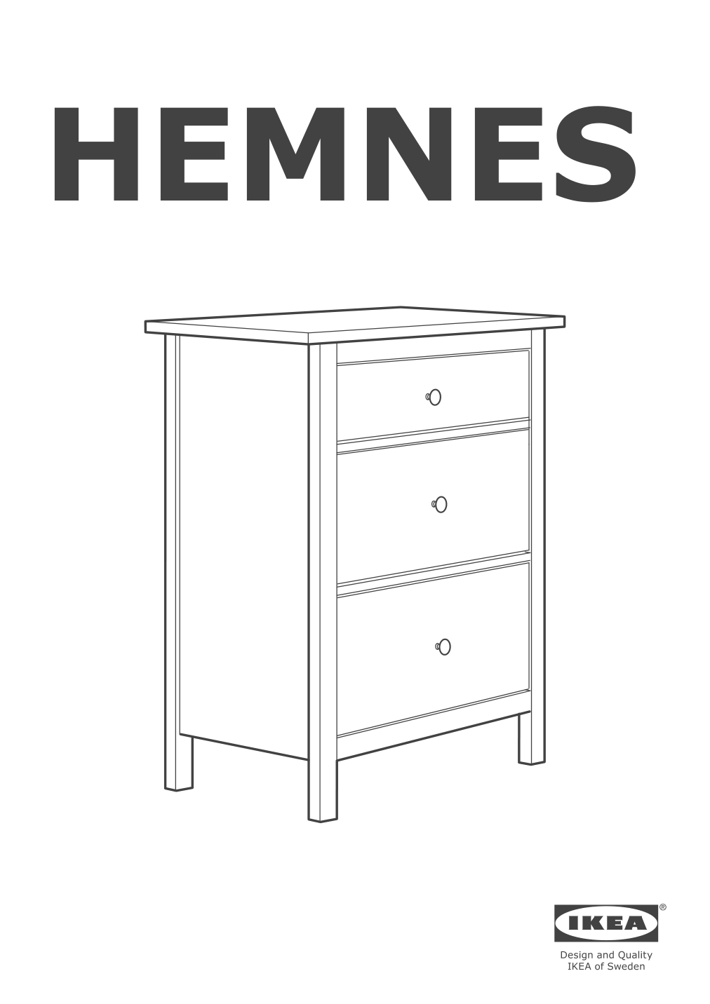 Assembly instructions for IKEA Hemnes 3 drawer chest black brown | Page 1 - IKEA HEMNES 3-drawer chest 204.847.42