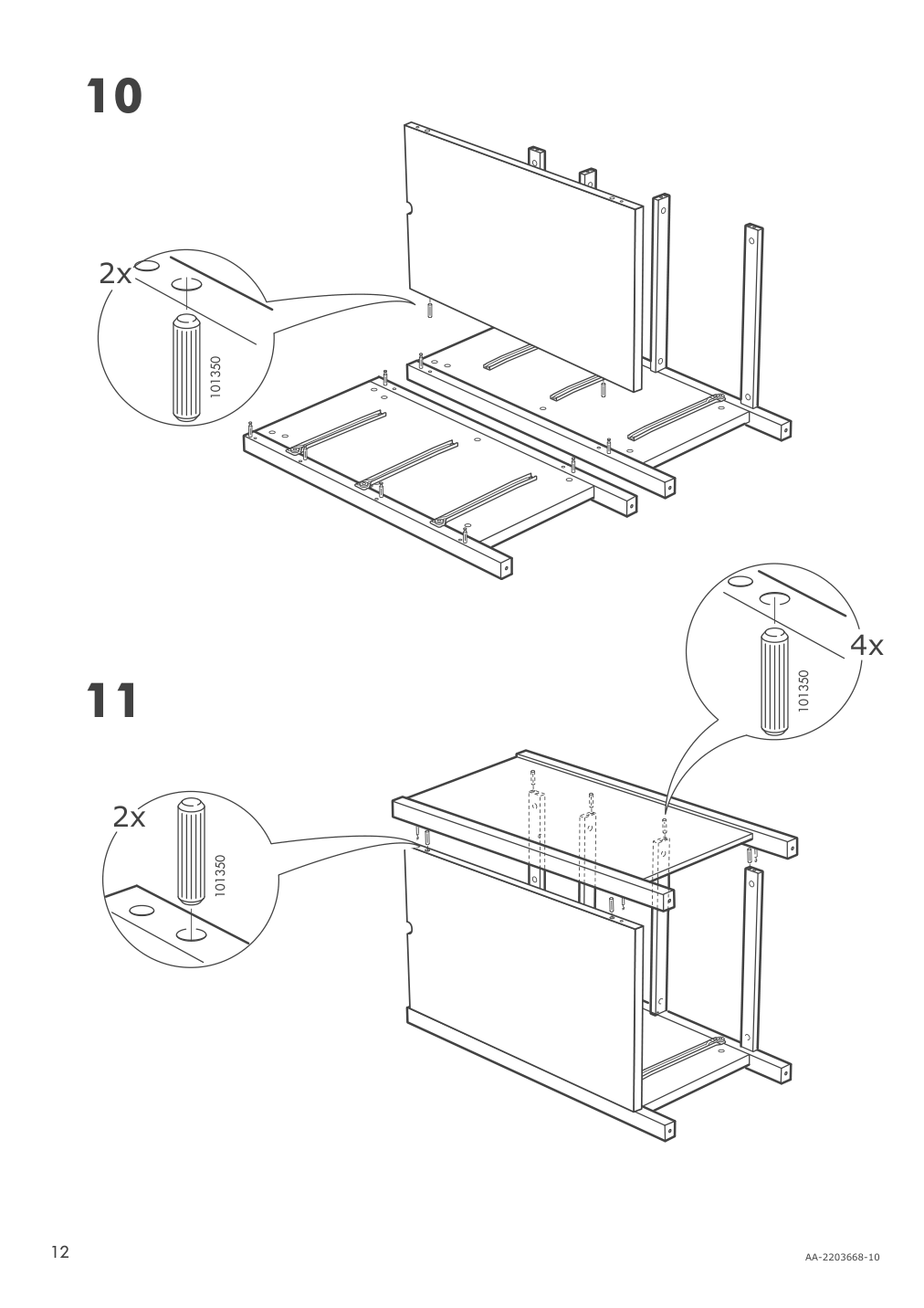 Assembly instructions for IKEA Hemnes 3 drawer chest black brown | Page 12 - IKEA HEMNES 3-drawer chest 204.847.42