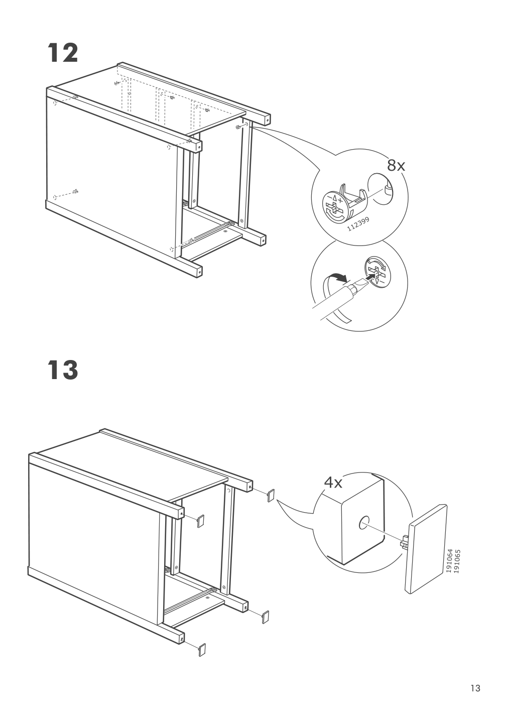 Assembly instructions for IKEA Hemnes 3 drawer chest black brown | Page 13 - IKEA HEMNES 3-drawer chest 204.847.42