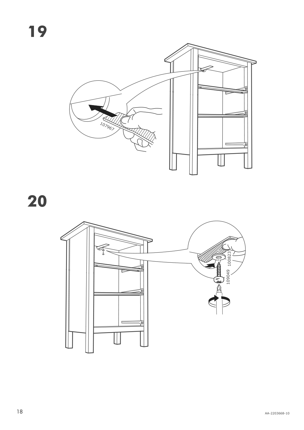 Assembly instructions for IKEA Hemnes 3 drawer chest black brown | Page 18 - IKEA HEMNES 3-drawer chest 204.847.42