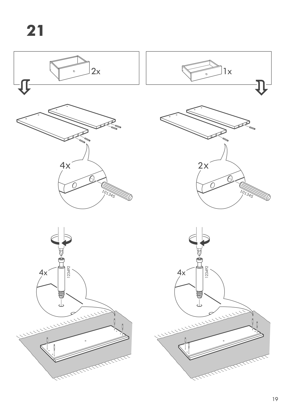 Assembly instructions for IKEA Hemnes 3 drawer chest black brown | Page 19 - IKEA HEMNES 3-drawer chest 204.847.42