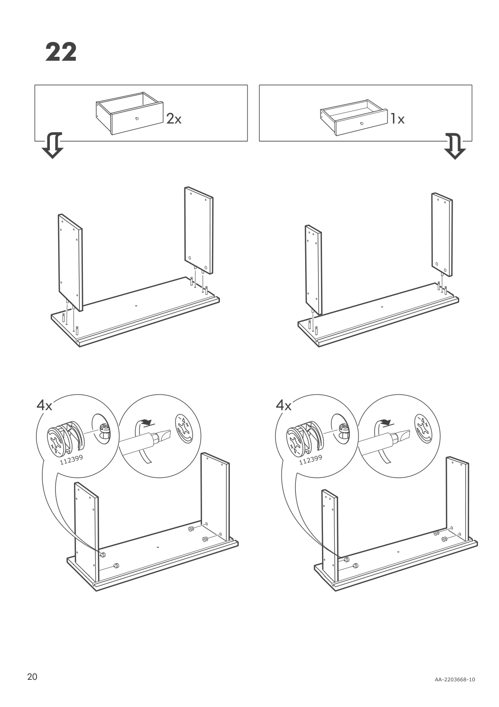 Assembly instructions for IKEA Hemnes 3 drawer chest black brown | Page 20 - IKEA HEMNES 3-drawer chest 204.847.42